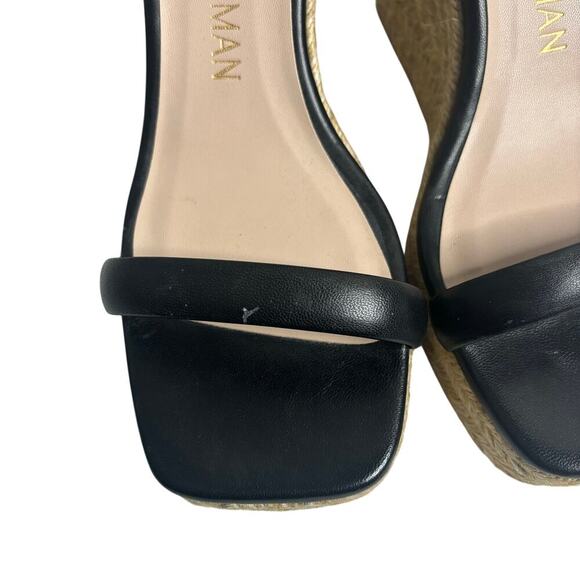 Stuart Weitzman Nudist Espadrille Wedge Sandal Black Size 8.5 - Picture 9 of 10